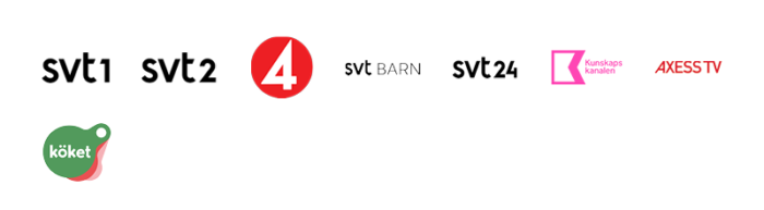 Logotyper på kanalerna i TV Bas.